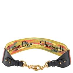 Dior Multicolor Studded Canvas and Leather Bohemian Inspired Shoulder Strap