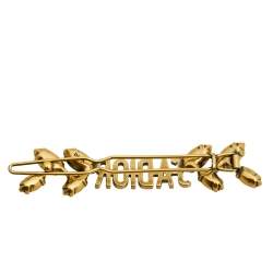 Pre Owned Dior J'Adior Crystals Gold Tone Metal Pin