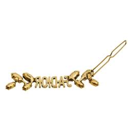 Pre Owned Dior J'Adior Crystals Gold Tone Metal Pin