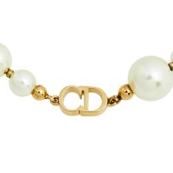 مملوكة مسبقًا سوار ديور لؤلؤ صناعي بسلسلة ذهبي اللون 