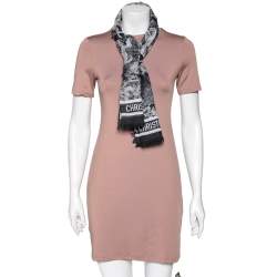 Pre Owned Dior Navy Blue Toile De Jouy Printed Cotton Square Scarf