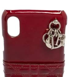 Dior Red Cannage Patent Leather Lady Dior iPhone X/XS Case