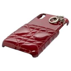 Dior Red Cannage Patent Leather Lady Dior iPhone X/XS Case