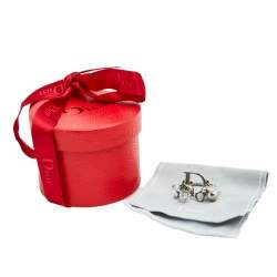 Pre Owned خاتم ديور دلايات خرز وقلب مونوغرامي فضة فينتدج مقاس أوروبي 51