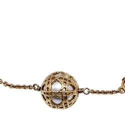 Pre Owned سوار ديور سيكريت كاناج لؤلؤ صناعي ومعدن ذهبي اللون