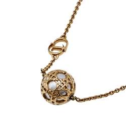 Pre Owned سوار ديور سيكريت كاناج لؤلؤ صناعي ومعدن ذهبي اللون