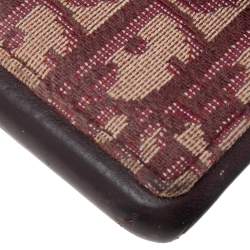 Dior Burgundy Oblique Jacquard Canvas and Leather iPhone X Case