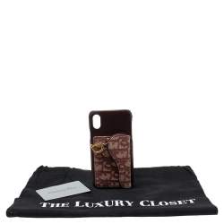 Dior Burgundy Oblique Jacquard Canvas and Leather iPhone X Case