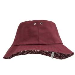 مملوكة مسبقًا Christian Dior Burgundy Oblique Teddy-D Brim Reversible Bucket Hat 56