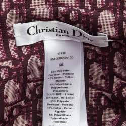 مملوكة مسبقًا Christian Dior Burgundy Oblique Teddy-D Brim Reversible Bucket Hat 56