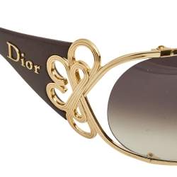Pre Owned نظارة شمسية ديور ديوري شيلد بنية / لون ذهبي متدرجة