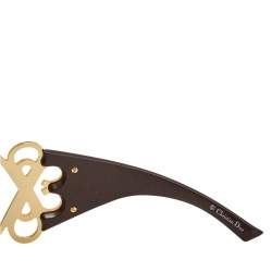 Pre Owned نظارة شمسية ديور ديوري شيلد بنية / لون ذهبي متدرجة