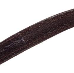 مملوكة مسبقًا Dior Dark Brown Leather CD Logo Double Waist Belt 90CM