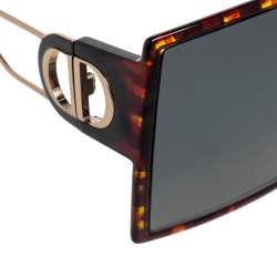 Pre Owned Dior Dark Havana 30 Montaigne Oversized Square Gradient Sunglasses