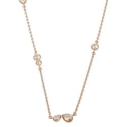 Pre Owned Dior Crystals Gold Tone Metal Necklace