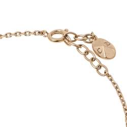 Pre Owned Dior Crystals Gold Tone Metal Necklace