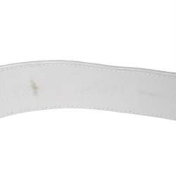 Dior White Leather Gaucho Embellished Buckle Belt 95CM