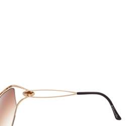 مملوكة مسبقًا Christian Dior Vintage Gold/Brown Gradient 2345 Oversized Sunglasses