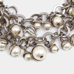 مملوكة مسبقًا سوار ديور ميس أن ديور لون فضي بسلسلة مزدوجة