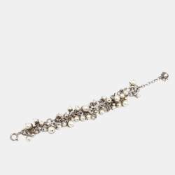 مملوكة مسبقًا سوار ديور ميس أن ديور لون فضي بسلسلة مزدوجة