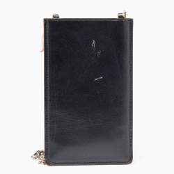 Dior Orange/Black Mesh And Leather Fusion Embellished Phone Case