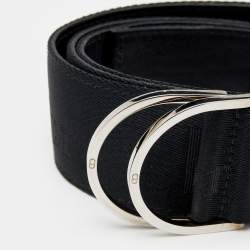 Pre Owned Dior Black Canvas And Leather D-Ring Belt M