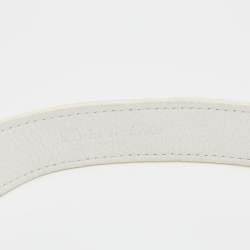Pre Owned Dior White Leather CD Logo Belt 90 CM