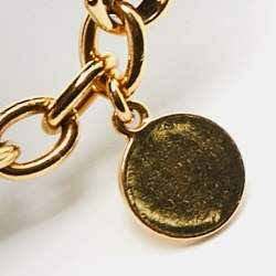 Pre Owned Dior Danseuse Étoile Gold Tone Metal Chain Bracelet