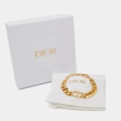 Pre Owned Dior Danseuse Étoile Gold Tone Metal Chain Bracelet