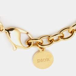 Pre Owned Dior Danseuse Étoile Gold Tone Metal Chain Bracelet