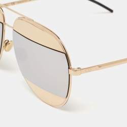 Pre Owned Dior Black/Gold Black 000DC Split 1 Aviator Sunglasses