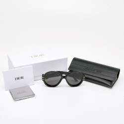 Pre Owned نظارة شمسية ديور ديورسغنتشير  R1U أسود / رصاصي مستديرة 