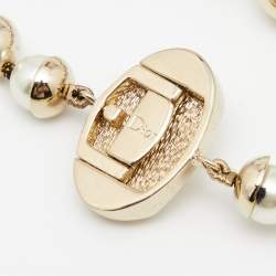 Dior Miss En Dior Faux Pearls Gold Tone Metal Set of 2 Necklaces