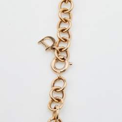 Pre Owned طقم مجوهرات ديور معدن ذهبي اللون وكريستال مزين شعار الماركة ديور