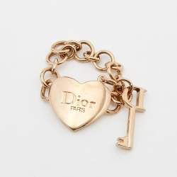 Pre Owned طقم مجوهرات ديور معدن ذهبي اللون وكريستال مزين شعار الماركة ديور