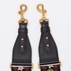 Pre Owned Dior Multicolor Canvas and Leather Studded Saddle Shoulder Bag Strap