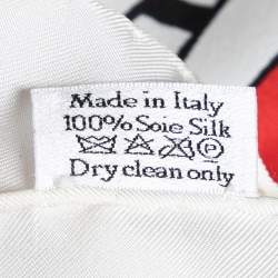 Pre Owned Dior Cream Niki De Saint Phalle Heart Silk Scarf