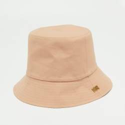 Pre Owned قبعة ديور باكيت قطن وردي فاتح