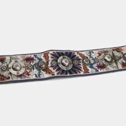 Pre Owned Dior Multicolor Embroidered Canvas and Leather Studded Shoulder Bag Strap