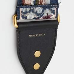 Pre Owned Dior Multicolor Embroidered Canvas and Leather Studded Shoulder Bag Strap