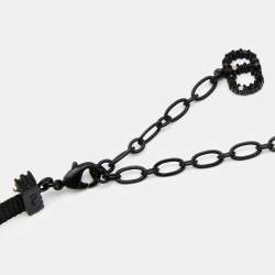 Pre Owned Dior Black J'adior Crystal Studded Choker Necklace