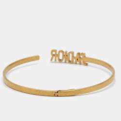 Pre Owned قلادة ديور طوق معدن ذهبي اللون مزخرف جاديور