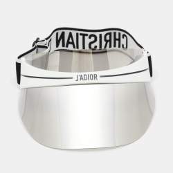 Pre Owned Dior White/Silver Mirrored DiorClub1 Sun Visor