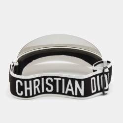 Pre Owned Dior White/Silver Mirrored DiorClub1 Sun Visor