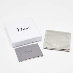 Pre Owned Dior Gold Tone Secret Cannage Faux Pearl Crystal Station Necklace