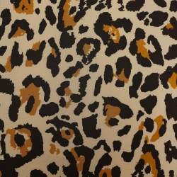 Dior Beige & Black Animal Bejeweled Print Silk Scarf