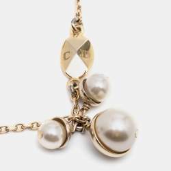 مملوكة مسبقًا Dior Faux Pearls Gold Tone Bracelet