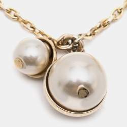 مملوكة مسبقًا Dior Faux Pearls Gold Tone Bracelet