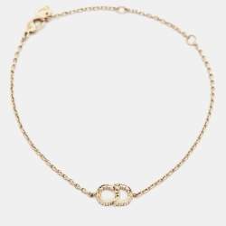 مملوكة مسب قًا سوار ديور كلاير دي لون كريستال ومعدن ذهبي اللون 