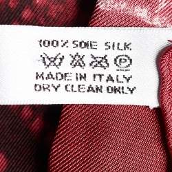 Pre Owned وشاح كريستيان ديور حرير نقشة ثعبان عنابي 